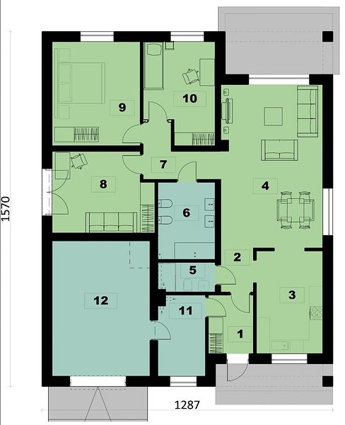 План 1 этажа дома CHD-8627-33 План 1 этажа дома CHD-8627-33