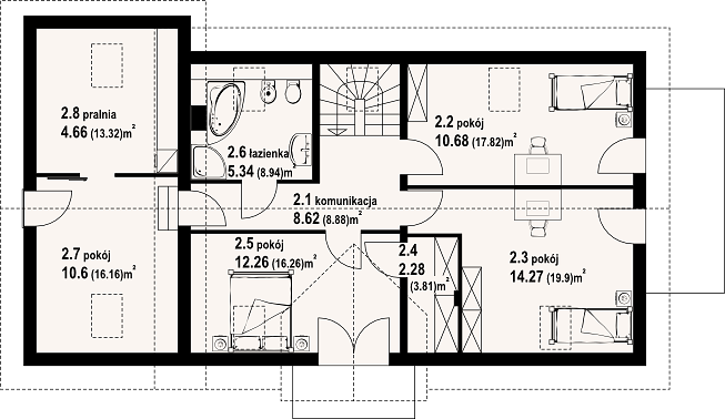 План 2 этажа дома HDE-4276-27 План 2 этажа дома HDE-4276-27