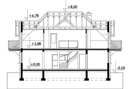 Фасад дома HDF-9474-12 Фасад дома HDF-9474-12