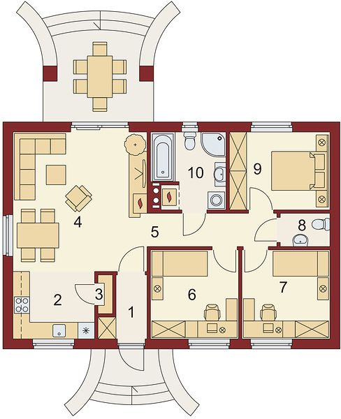 План 1 этажа дома HGD-7261-33 План 1 этажа дома HGD-7261-33