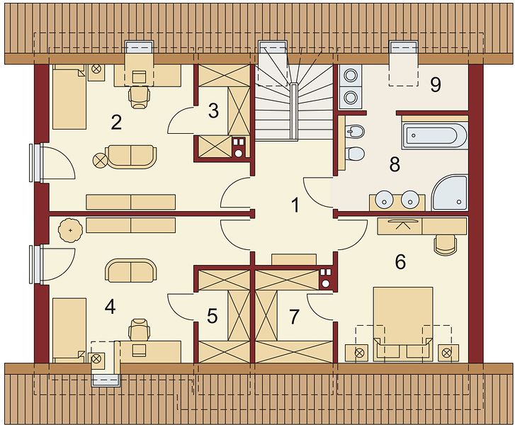 План 2 этажа дома KKH-7612-82 План 2 этажа дома KKH-7612-82