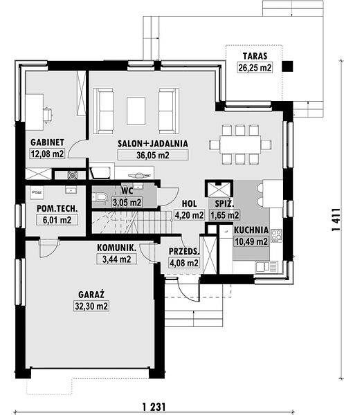 План 1 этажа дома IFC-4952-15 План 1 этажа дома IFC-4952-15