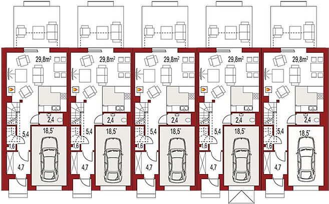 План 1 этажа дома EFE-3498-56 План 1 этажа дома EFE-3498-56