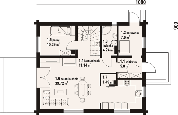 План 1 этажа дома GID-3264-82 План 1 этажа дома GID-3264-82