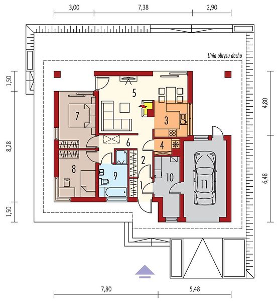 План 1 этажа дома HEC-6771-54 План 1 этажа дома HEC-6771-54