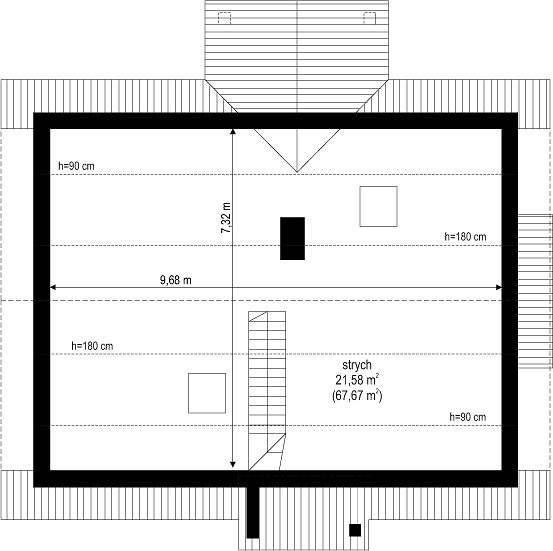 План 2 этажа дома HED-3983-34 План 2 этажа дома HED-3983-34