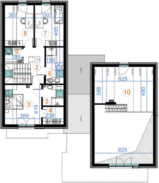 План 2 этажа дома IID-8295-92 План 2 этажа дома IID-8295-92