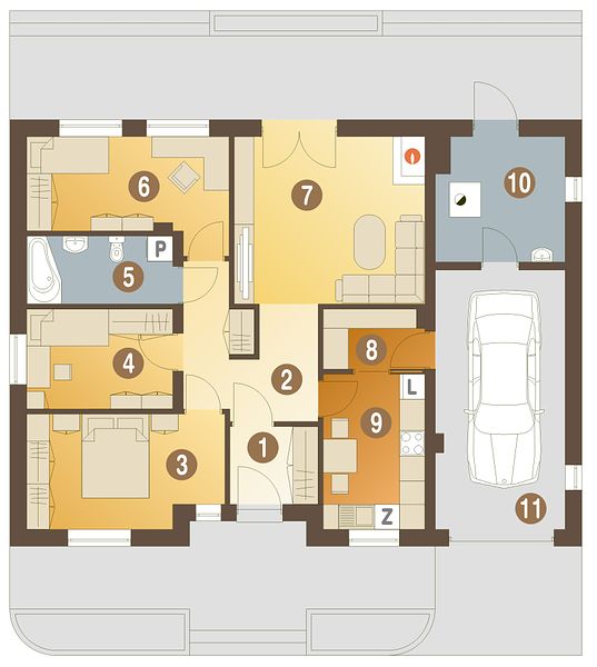 План 1 этажа дома IDH-2598-71 План 1 этажа дома IDH-2598-71