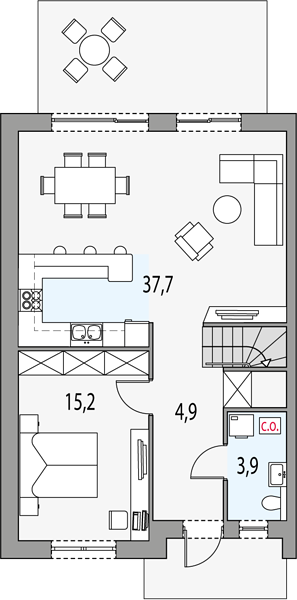 План 1 этажа дома EGE-8655-74 План 1 этажа дома EGE-8655-74