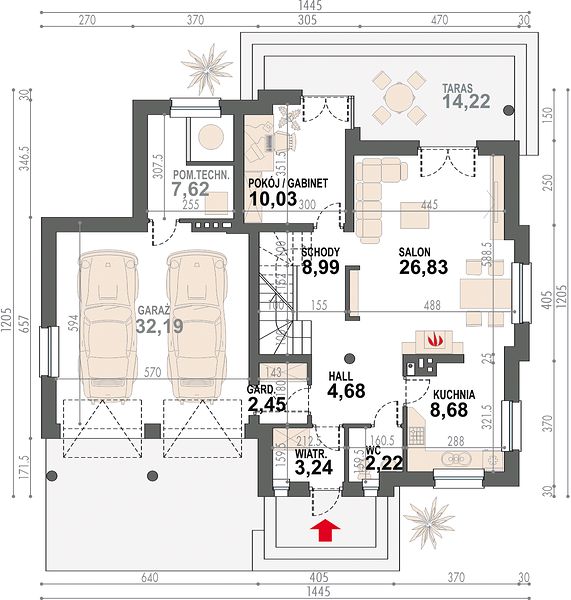План 1 этажа дома CIH-2948-71 План 1 этажа дома CIH-2948-71