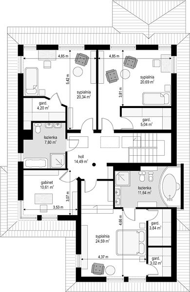 План 2 этажа дома FKK-4738-97 План 2 этажа дома FKK-4738-97