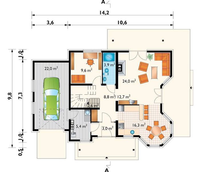 План 1 этажа дома ICF-8171-53 План 1 этажа дома ICF-8171-53