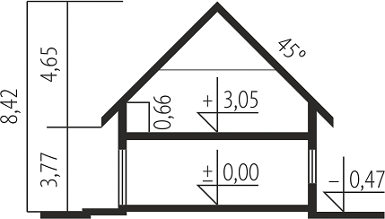 Фасад дома EKH-7348-75 Фасад дома EKH-7348-75