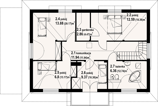 План 2 этажа дома CFH-6419-58 План 2 этажа дома CFH-6419-58