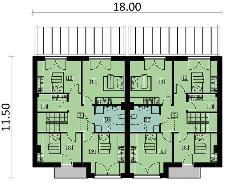 План 2 этажа дома CDF-3774-14 План 2 этажа дома CDF-3774-14