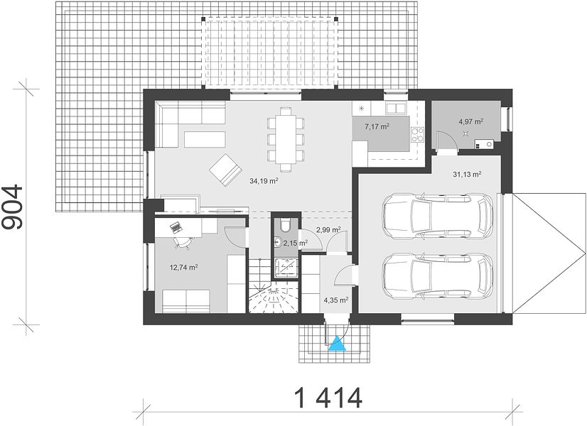 План 1 этажа дома EGG-1429-76 План 1 этажа дома EGG-1429-76